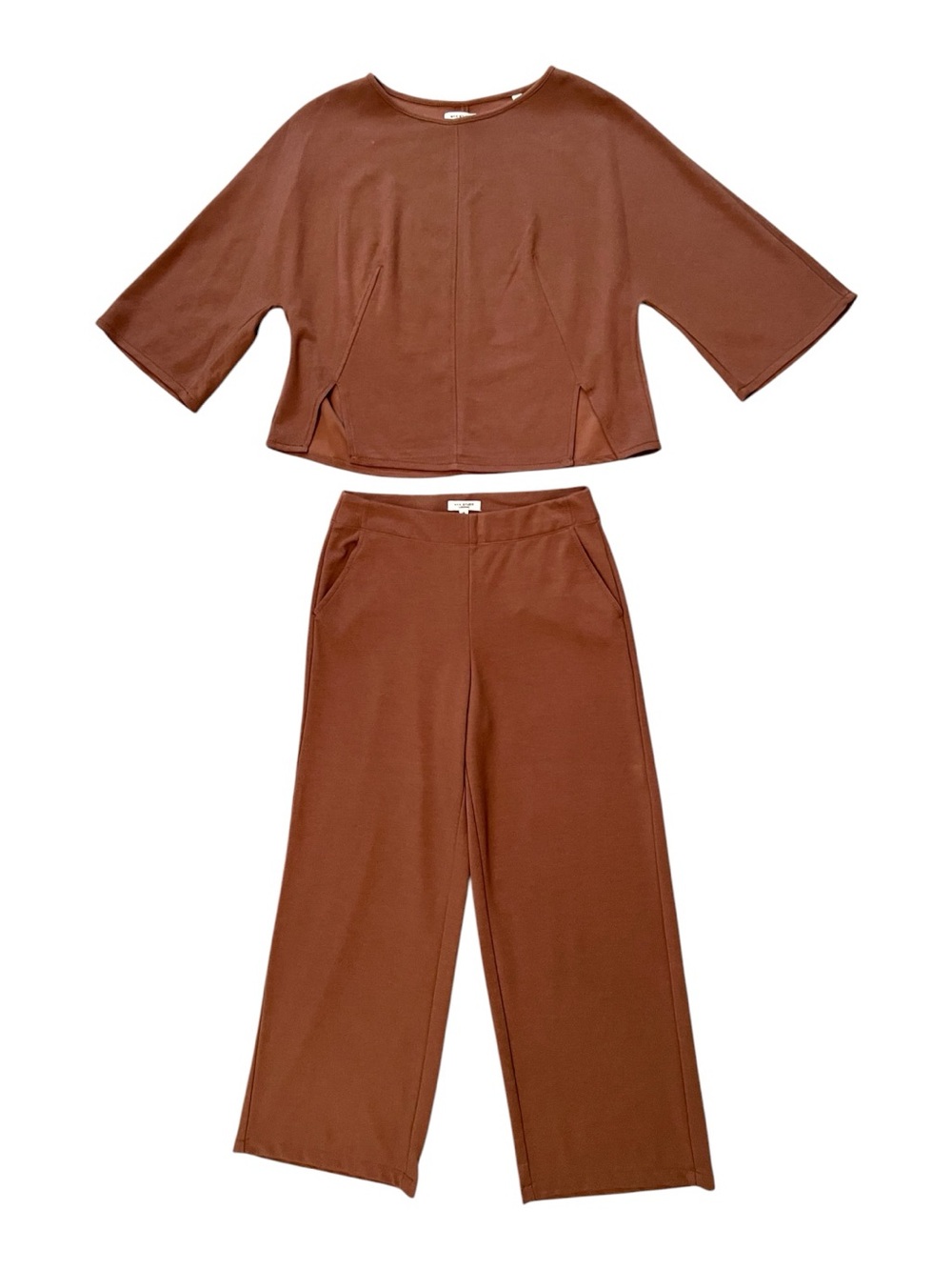 Max Studio Women’s Chestnut Brown Top & Pant Set Size Medium